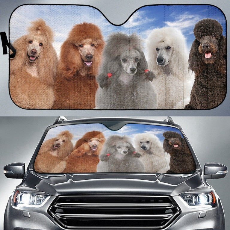 Standard Poodle For Dog Lovers Printed Car Sun Shade Cover Auto Windshield Coolspod