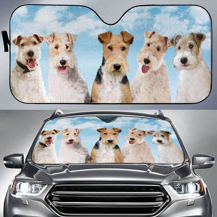 Fox Terrier Dog For Dog Lovers Printed Car Sun Shade Cover Auto Windshield Coolspod
