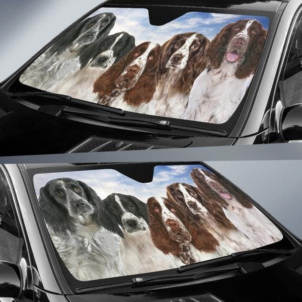 Five Welsh Springer Spaniel Printed Car Sun Shade Cover Auto Windshield Coolspod
