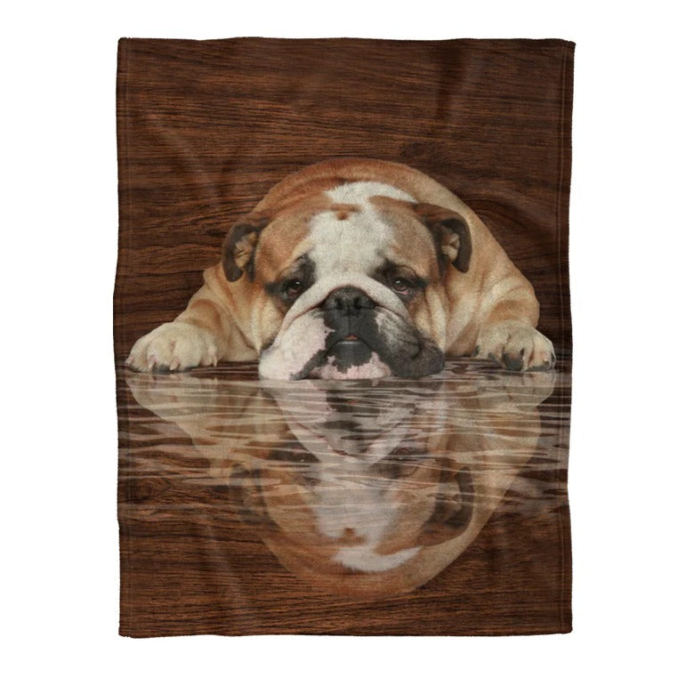 Bulldog Blanket/ Dreaming Bulldog/ Dog Lover Throw Soft Warm Cozy Blanket