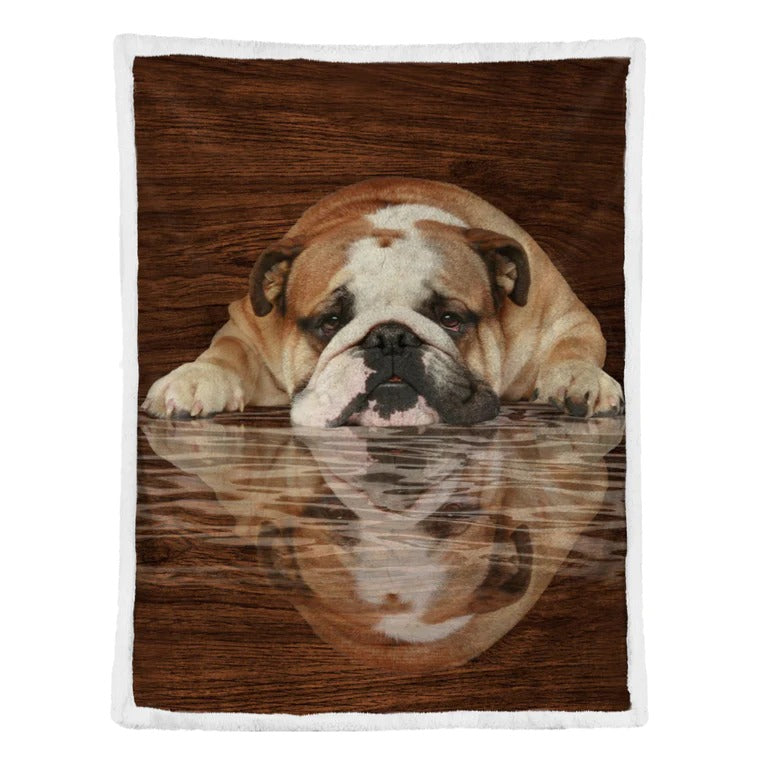 Bulldog Blanket/ Dreaming Bulldog/ Dog Lover Throw Soft Warm Cozy Blanket