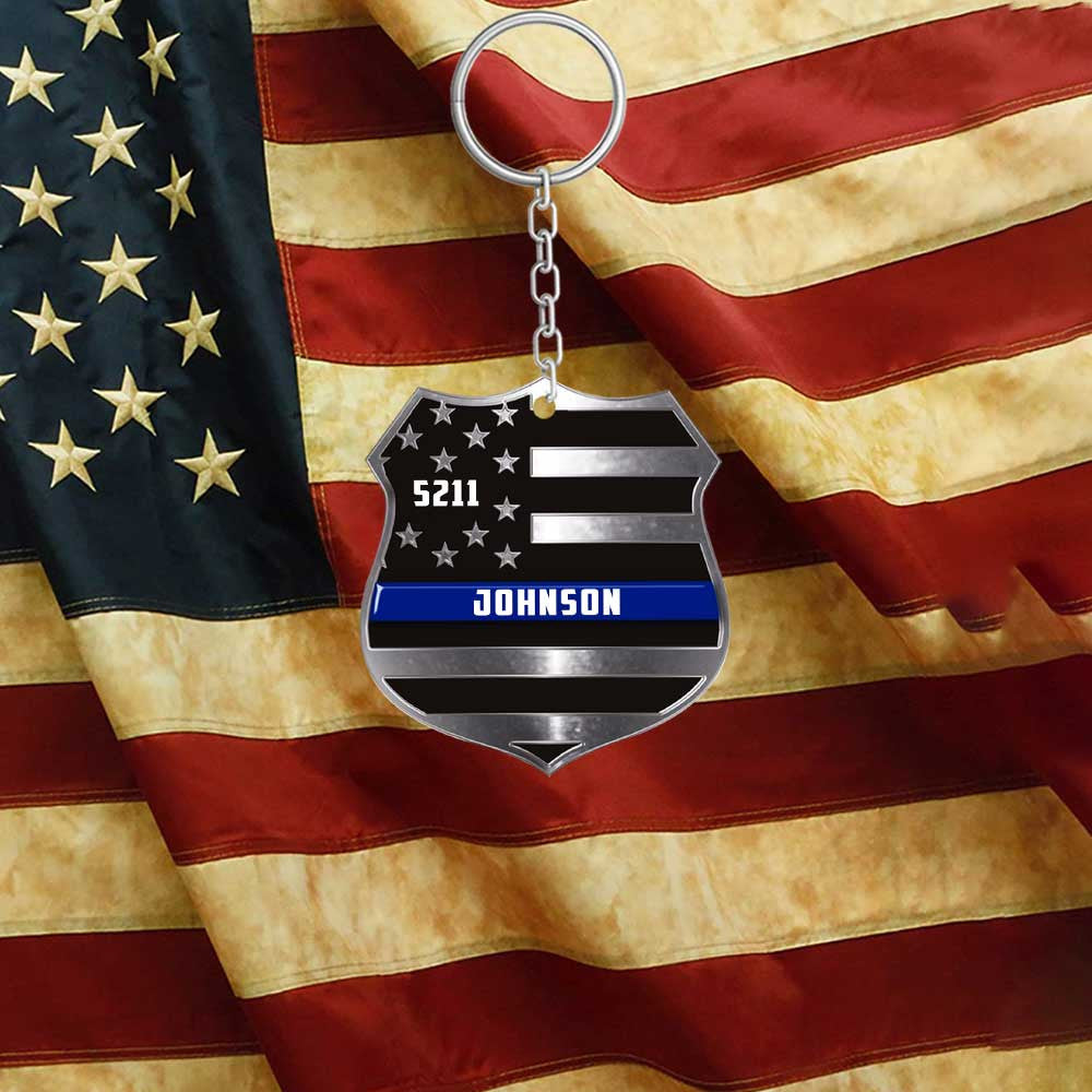 Personalized Police Keychain/ Custom Name Police Vest Full Set/ Baton/Tonfa & Gun Flat Keychain