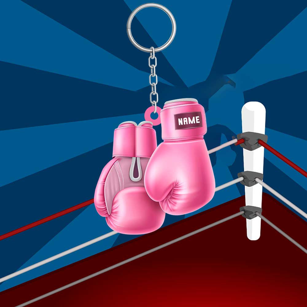 Personalized Boxing Keychain/ Custom Boxing Gloves Flat Acrylic Keychain for Boxer