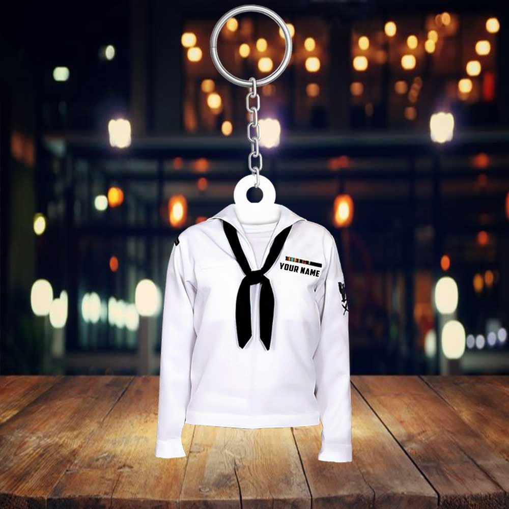 Personalized Sailor Shirt Navy Keychain/ Anchor Flat Keychain for Sailor/ Captain