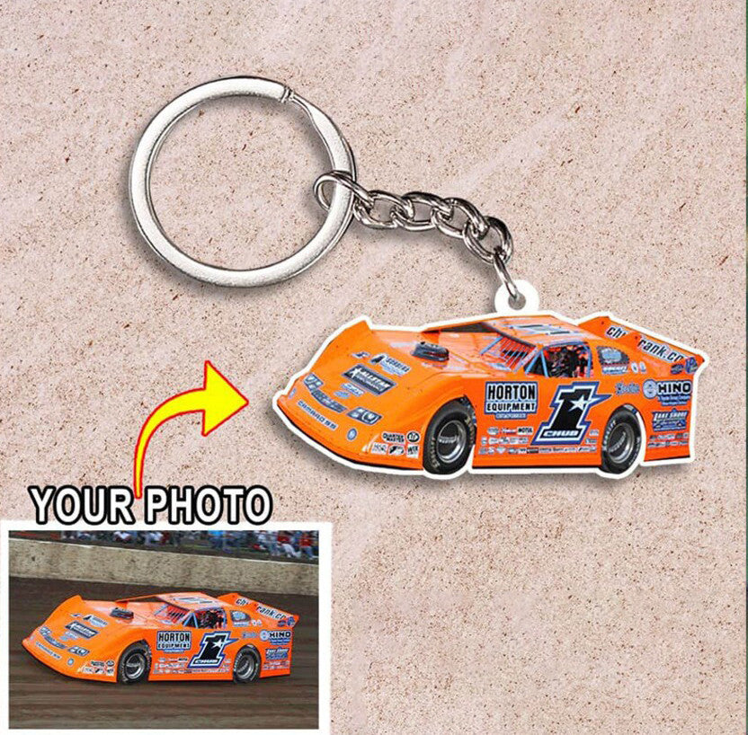 Dirt Track Racing Personalized Keychains/ Dirt Late Race Cars/ Cool Gifts For Drag Racers/ Muscle Cars