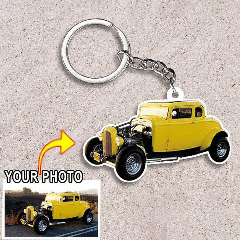 Low Rider Rat Rods/ Personalized Keychains/ Gifts For Car Guys/ Car Lovers/ Muscle Car Flat keychain