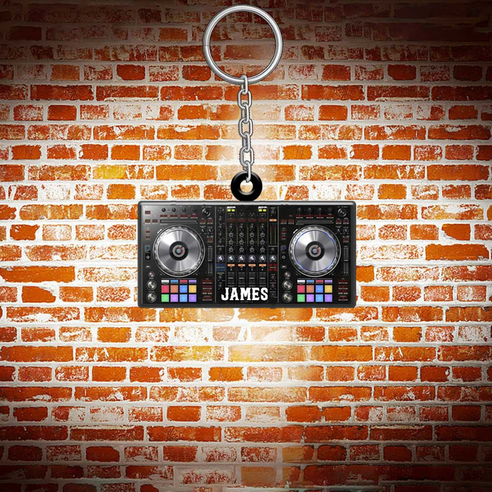 Personalized DJ Disc Jockey Custom Shaped Flat Acrylic Keychain/ Gift for Girlfriend