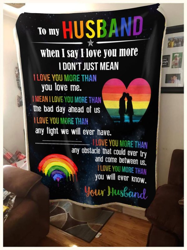 I Love You Blanket For Gaymer/ Gift To Couple Gay Man/ To My Husband Lgbt Blanket