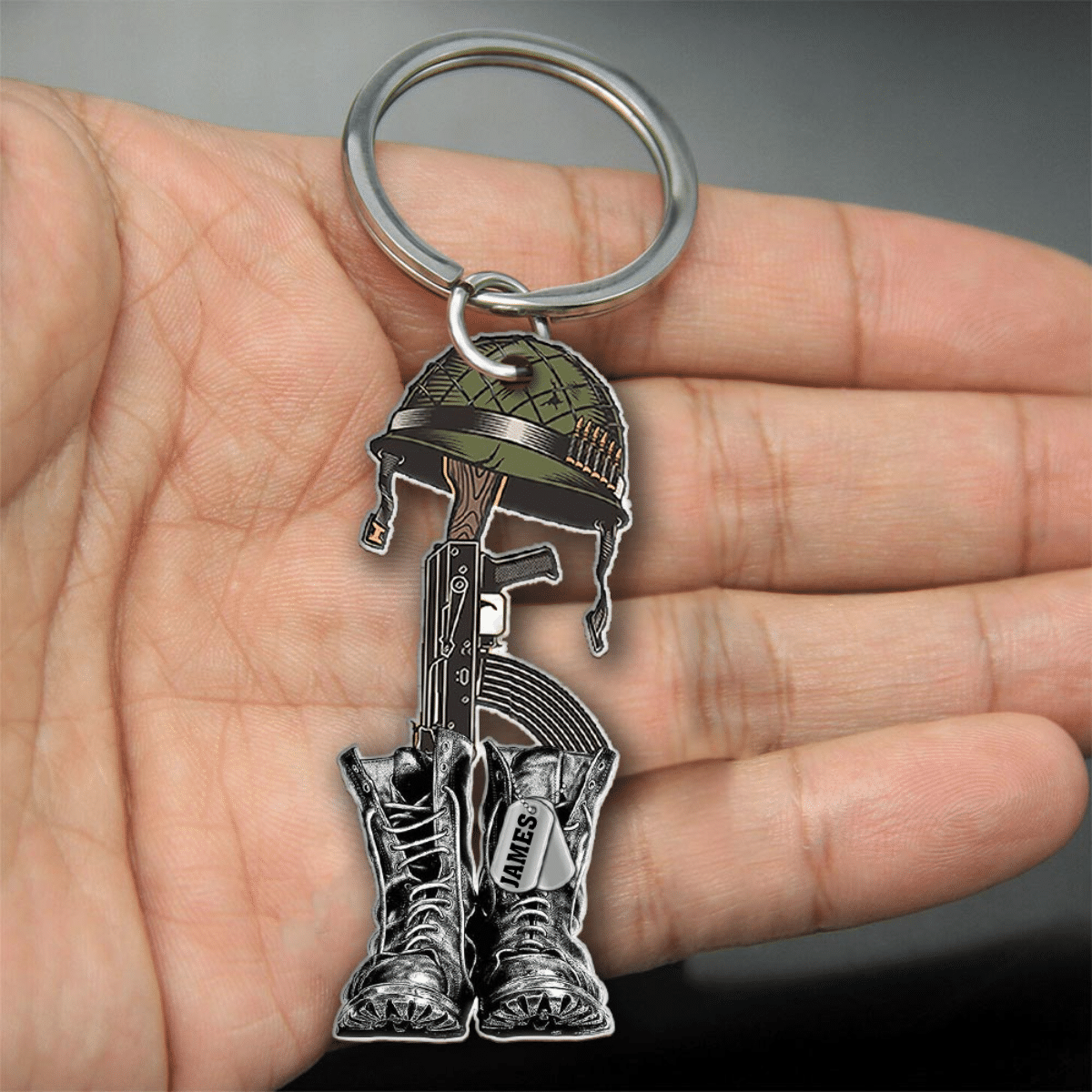 Personalized Military Keychain/ Custom Name Flat Acrylic Keychain