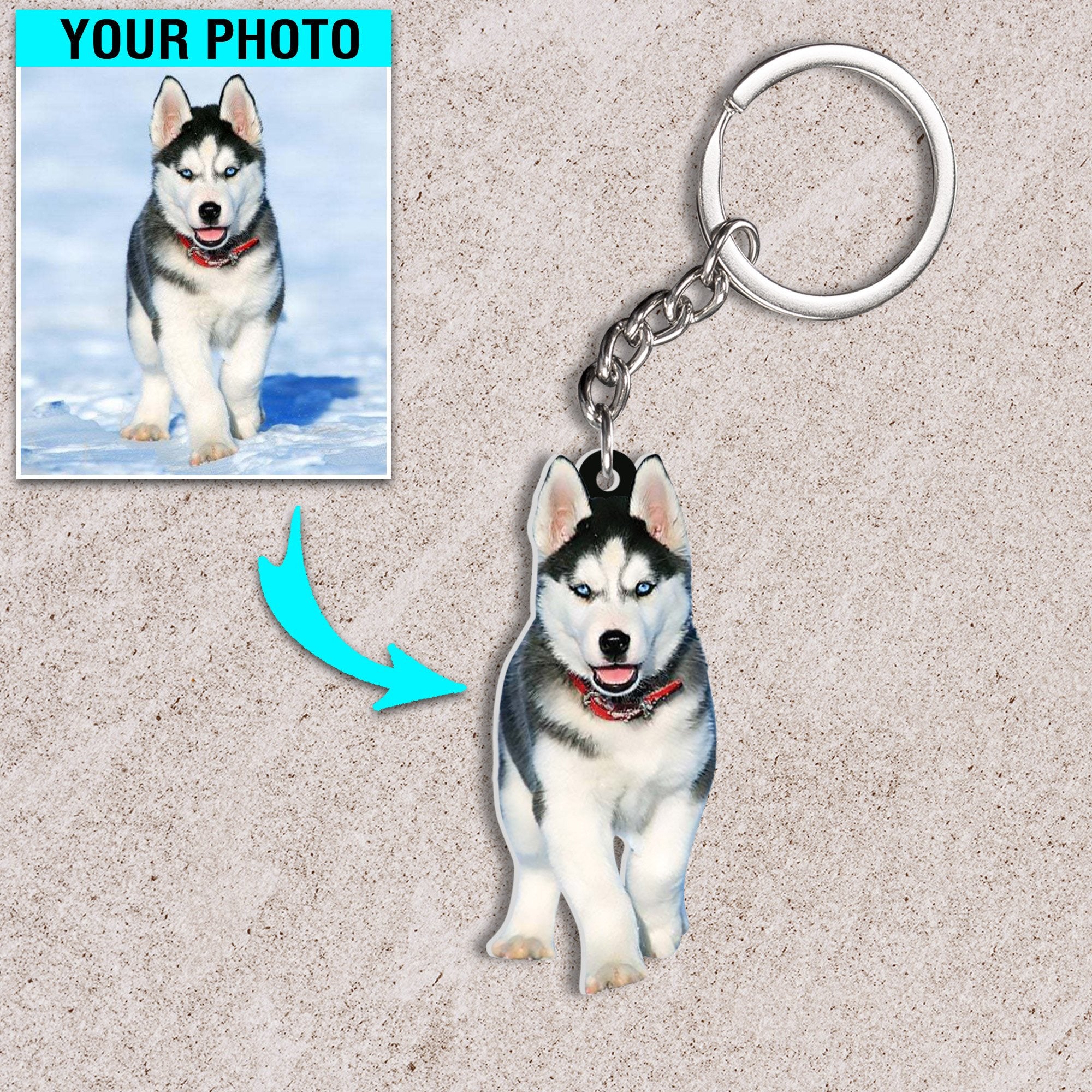 Personalized Dog Keychain/ Custom Photo Your Dog Flat Acrylic Keychain