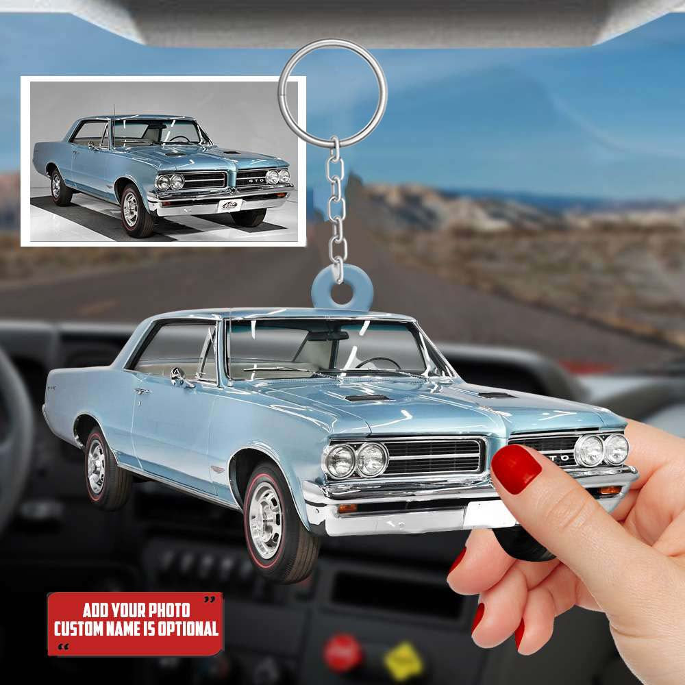Personalized Muscle Car Keychain/ Custom Photo Acrylic Flat Keychain for Car Lovers