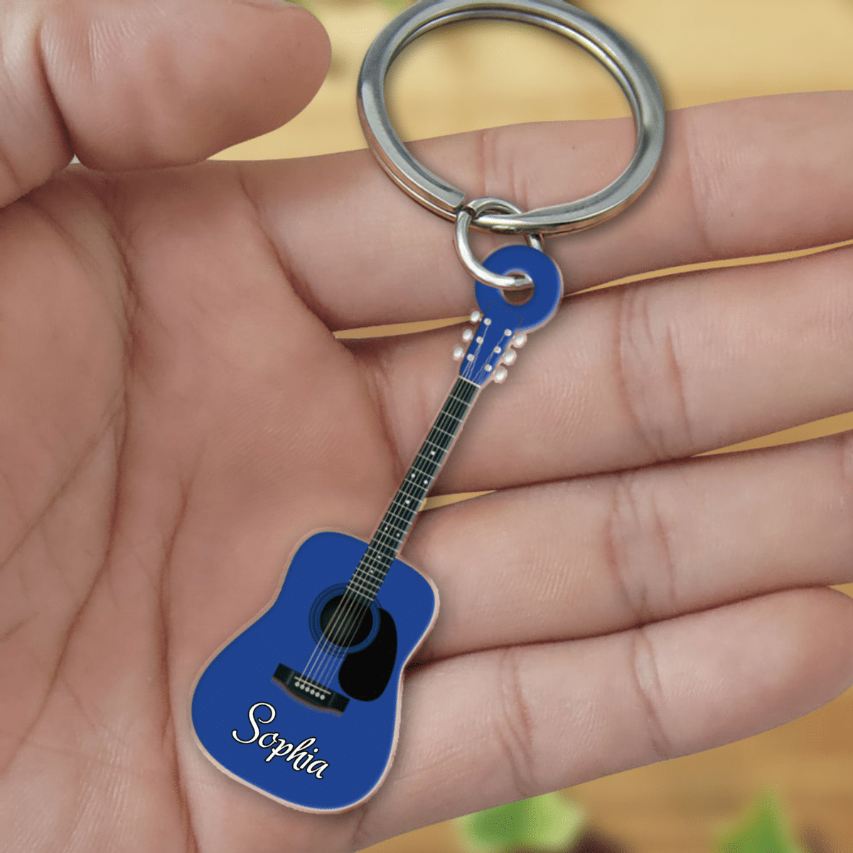 Personalized Acoustic Guitars Acrylic Keychain for Guitar Lovers