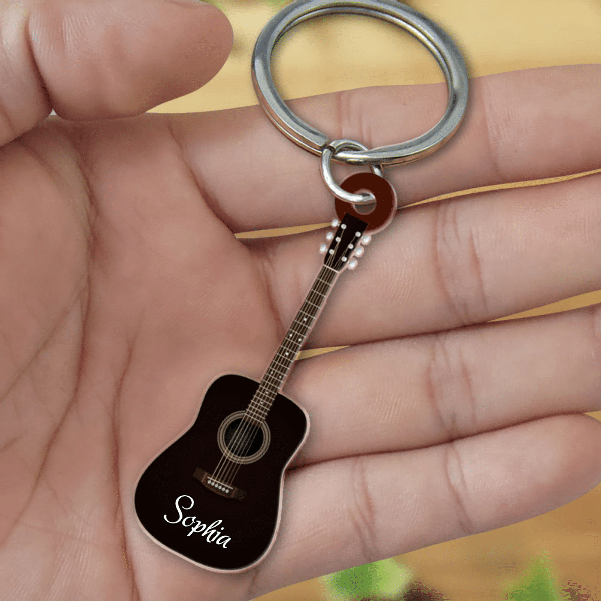 Personalized Acoustic Guitars Acrylic Keychain for Guitar Lovers