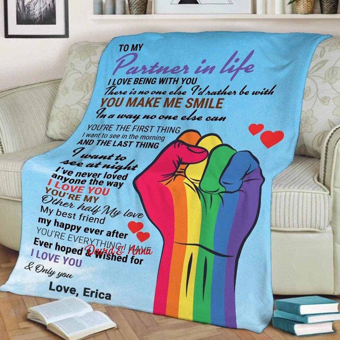 Personalized Pride Blanket To My Partner In Life I Love You And Only You Blanket Gift For Lgbt Couple
