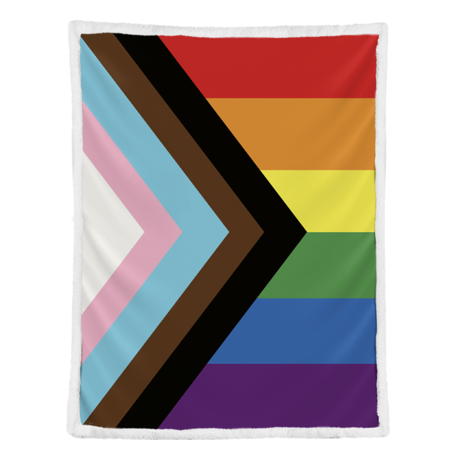 Lgbtq Fleece Blanket Love Is Love Progress Pride Quilt Blanket/ Gift For Pride Month