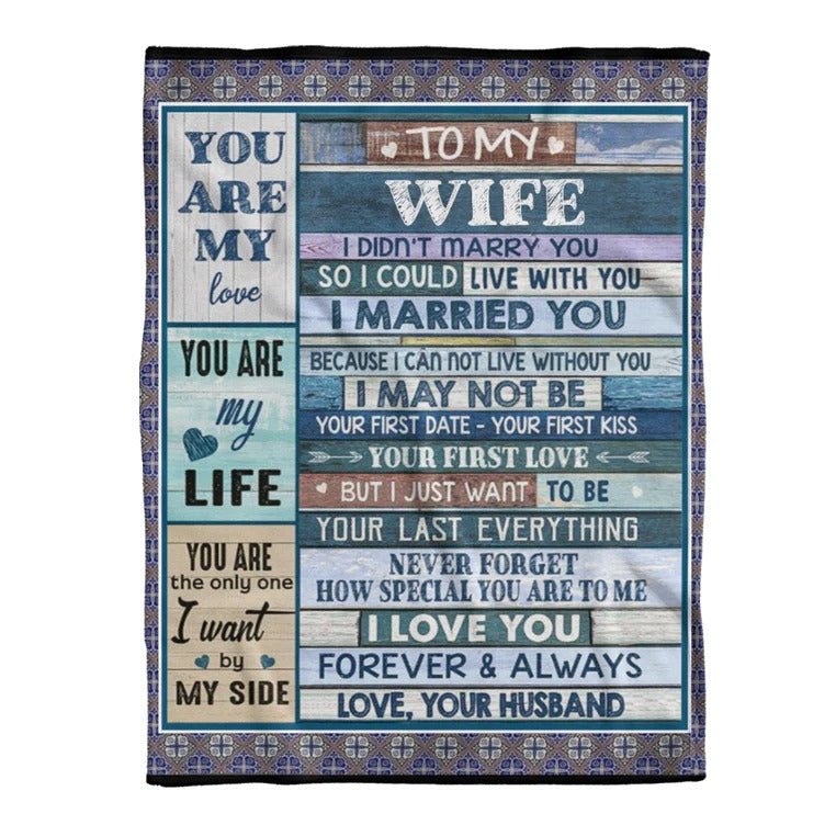 Gift For Wife Blanket/ To my Wife You Are My Love Fleece Sherpa Blanket/ Gift From Husband