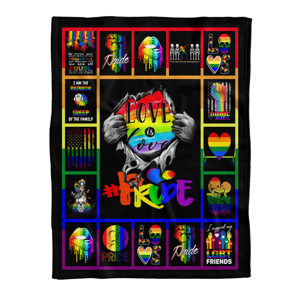Lgbt Love Is Love Pride Fleece Blanket Pride Blanket Gift For Gaymer Friend/ Lesbian Skull Blankets