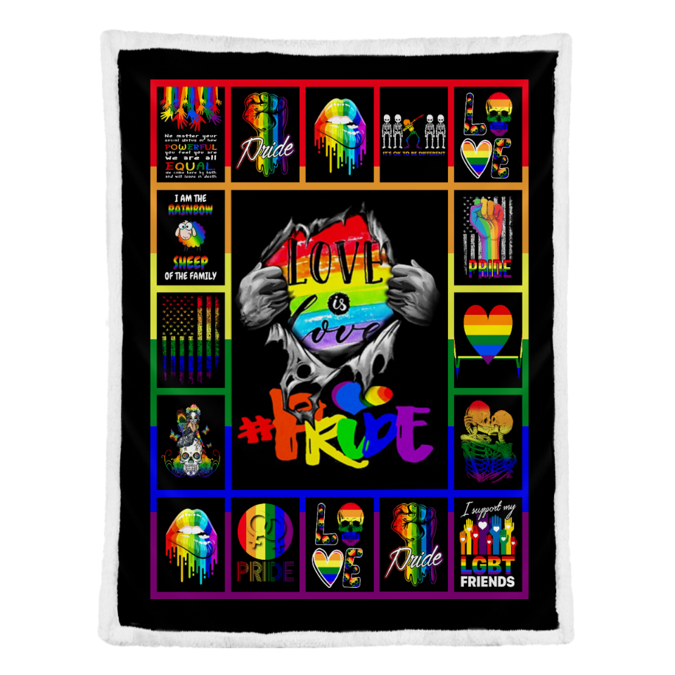 LGBTQ Pride Blanket. I Am Rainbow Sheep Quilt Blanket Large Size For Couple Gay Man/ I Support My Lgbt Friend