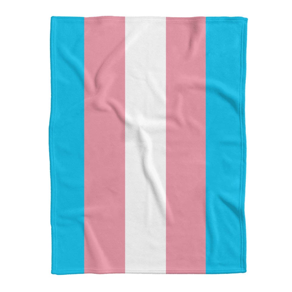 Transgender Flag Blanket/ Trans Pride Flag Blanket/Trans Flag Plush Blanket/ Lgbt Quilt
