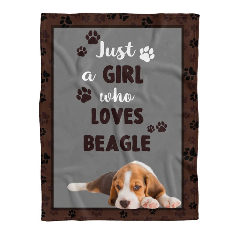 Just A Girl Who Loves Beagle Cute Blanket Gift for Beagle Dog Lovers Birthday Gift Home Decor Bedding Couch Sofa Soft and Comfy Cozy