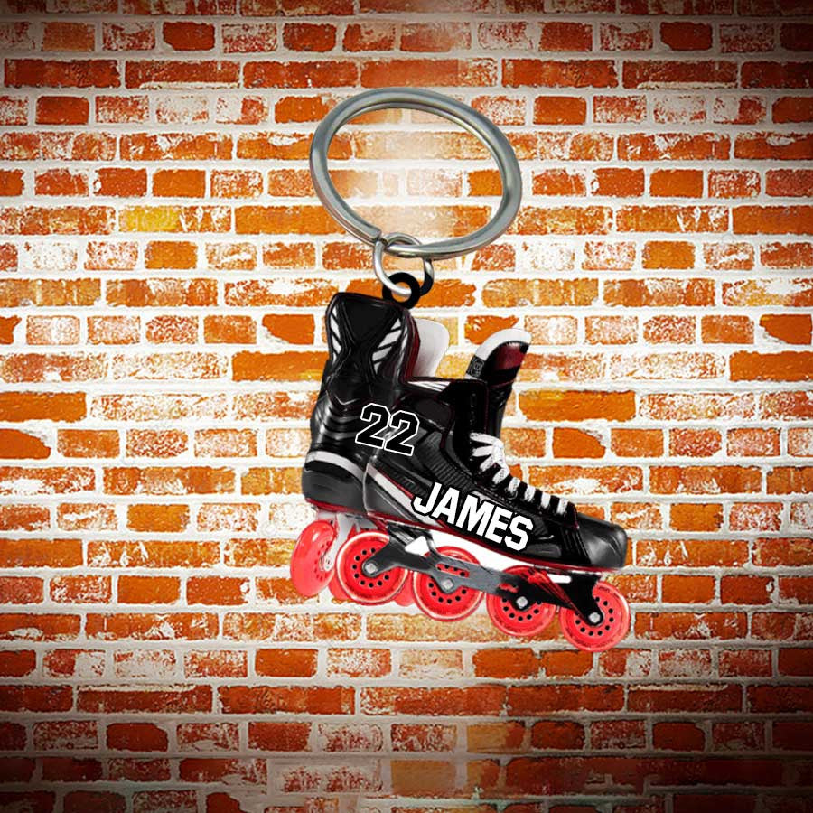 Personalized Roller Skates Keychain/ Custom Flat Acrylic Keychain for Skate Lovers