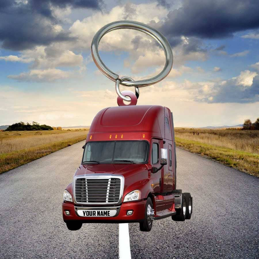 Personalized Truck Keychain/ Custom Name Trucker Flat Acrylic Keychain for Truck Lovers