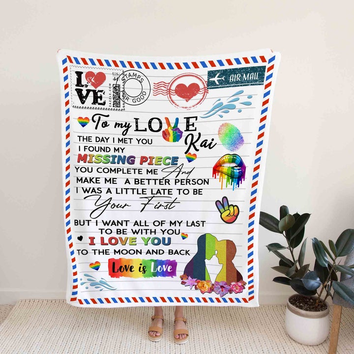 Personalized Letter Blanket For Lgbt/ Air Mail Blanket For Gaymer/ Couple Gay Man Gift
