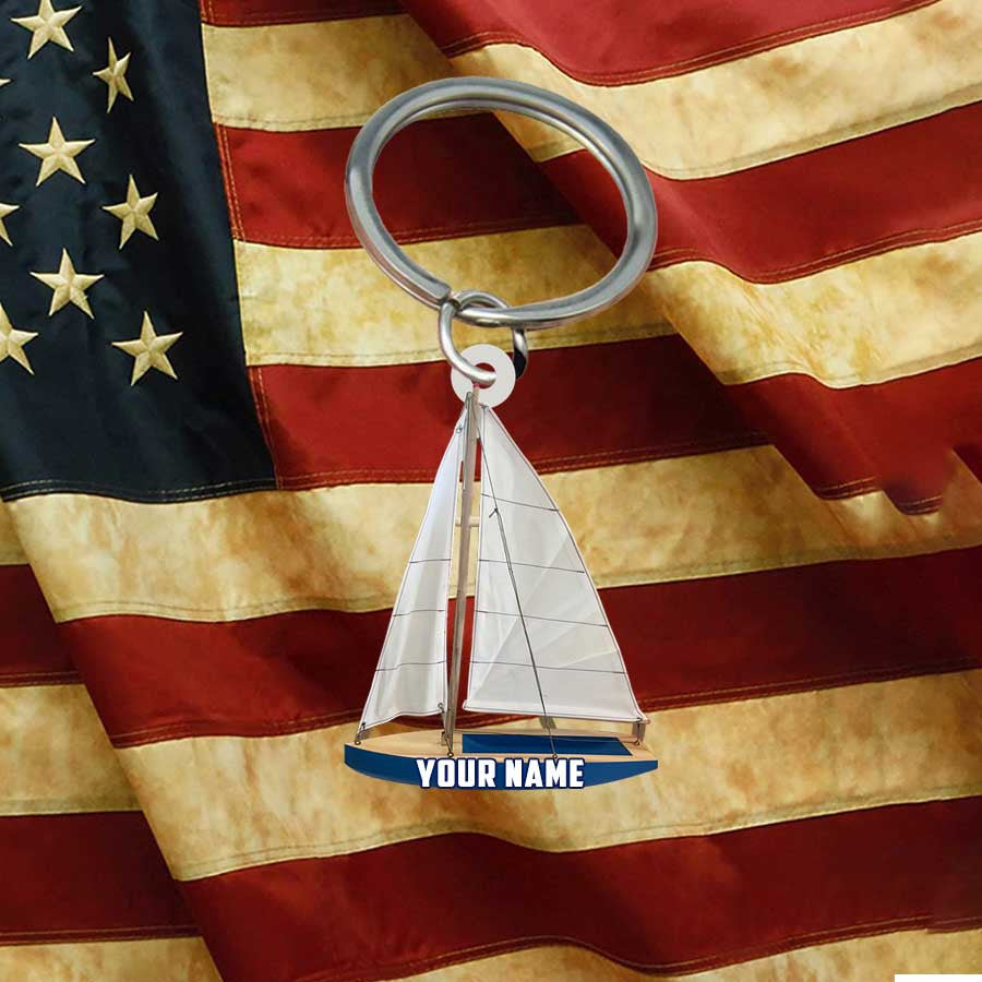 Personalized Anchor keychain/ Custom Name Acrylic Flat Keychain for Sailor/ Captain