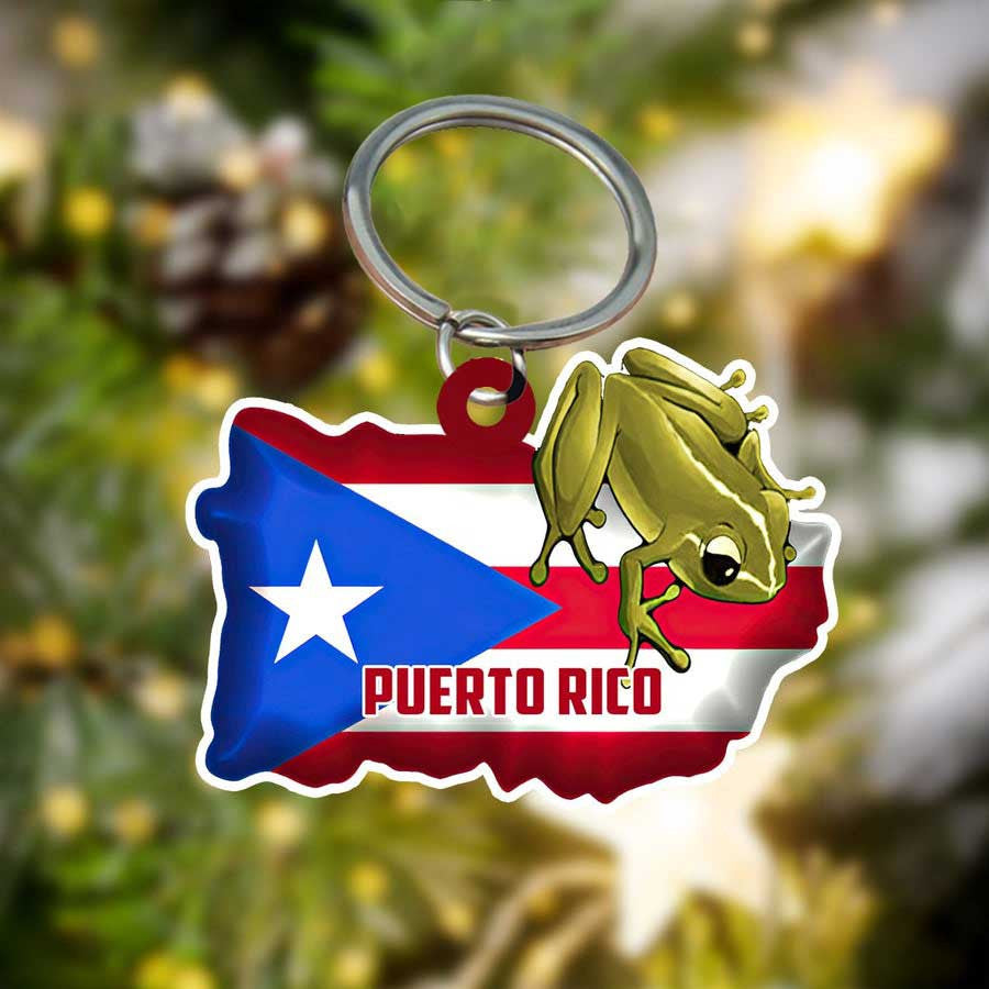 Personalized Puerto Rico keychain/ Custom Name Flat Acrylic Keychain