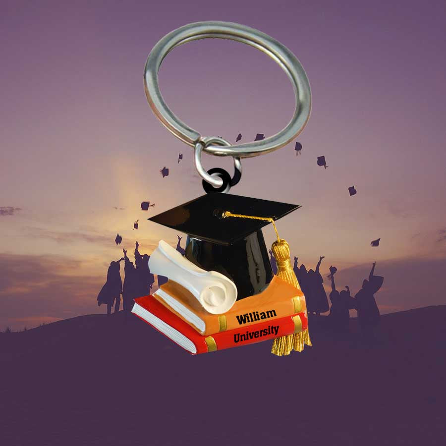 Personalized Graduation Keychain/ Alumni Keychain/ Custom University/ College Flat Acrylic Keychain