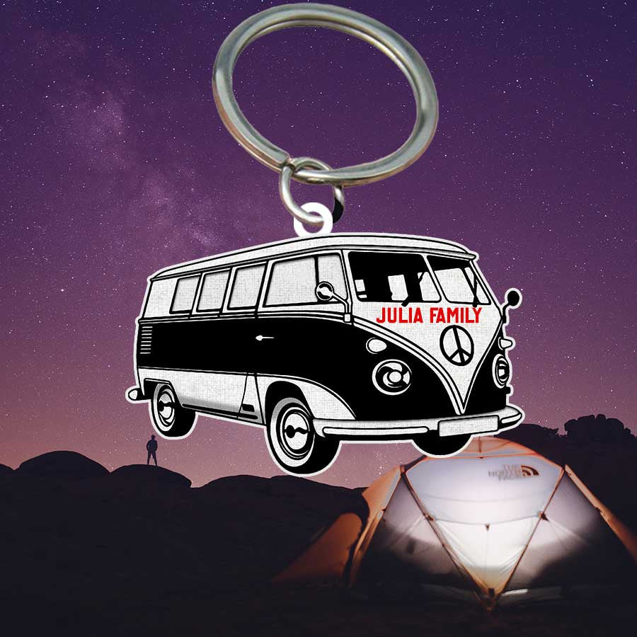 Personalized Camping Keychain/ Camping Tent Flat Acrylic Keychain for Camper