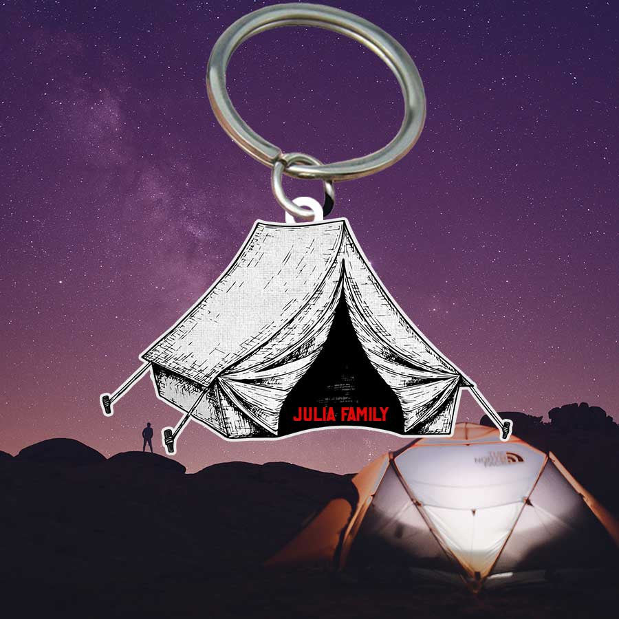 Personalized Camping Keychain/ Camping Trailers Flat Acrylic Keychain for Camper