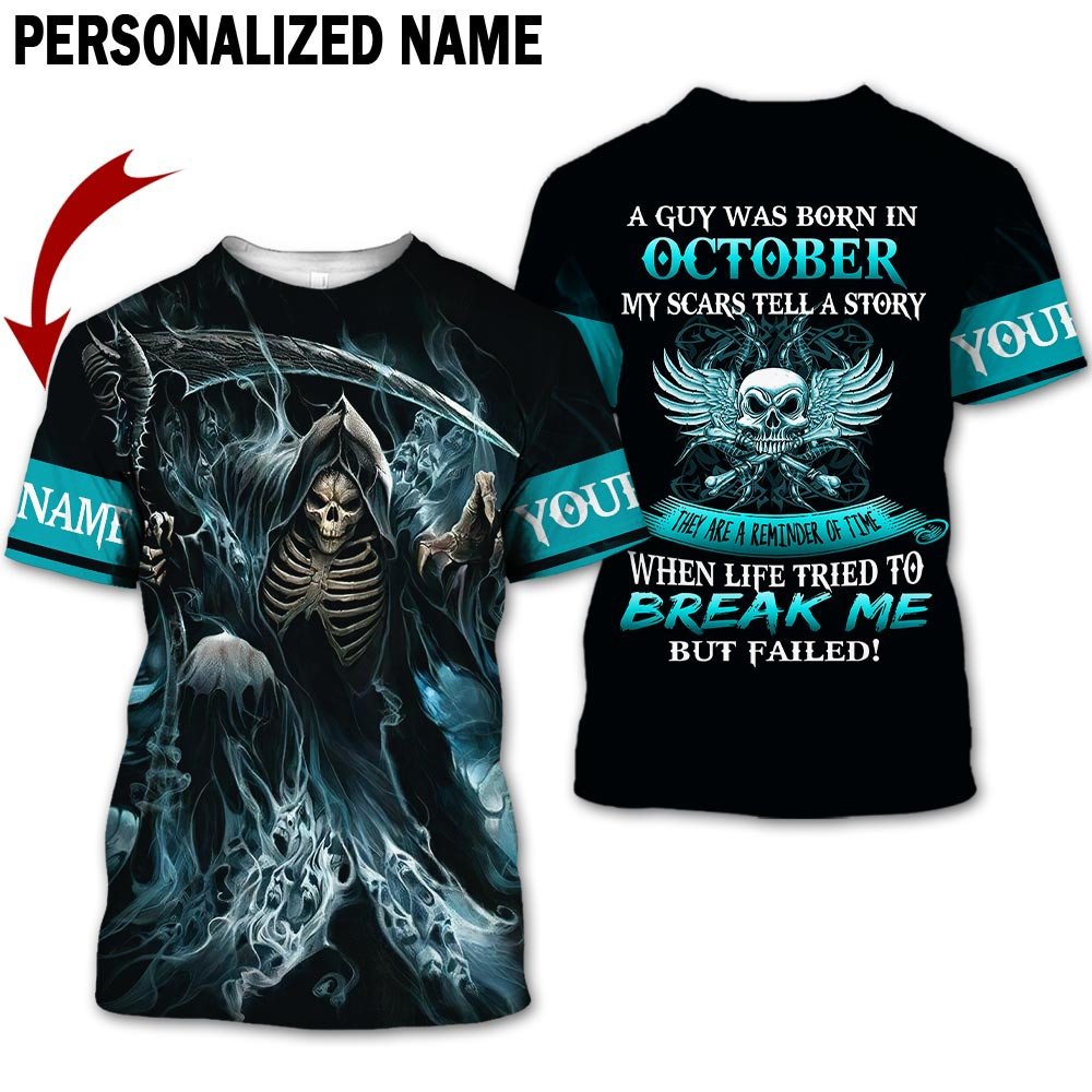 Personalized Name Birthday Outfit October Guy 3D All Over Printed  Outfit 158 Birthday Shirt
