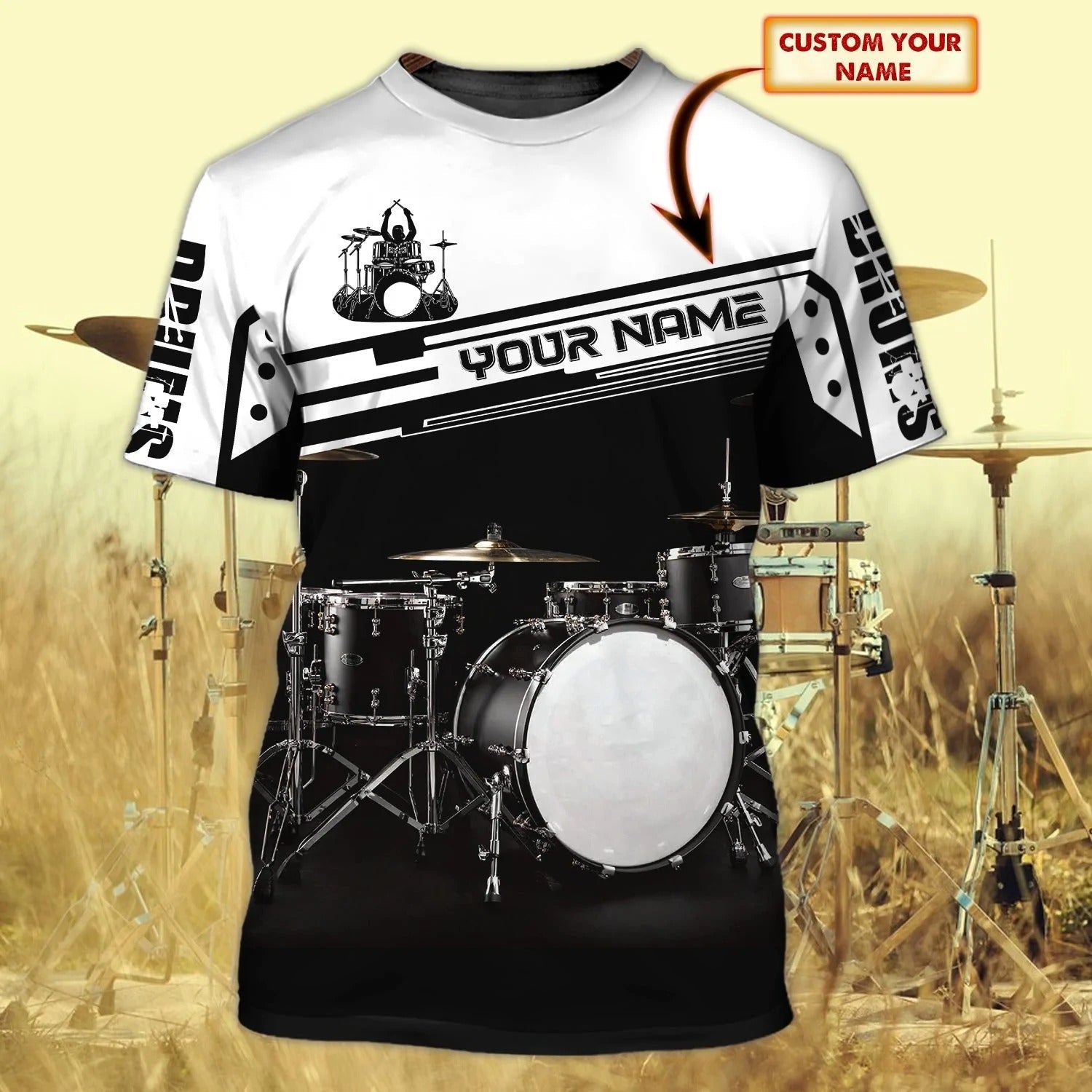 Custom 3D All Over Print Drummer Shirt/ t shirt for drummer/ Drummer Gifts