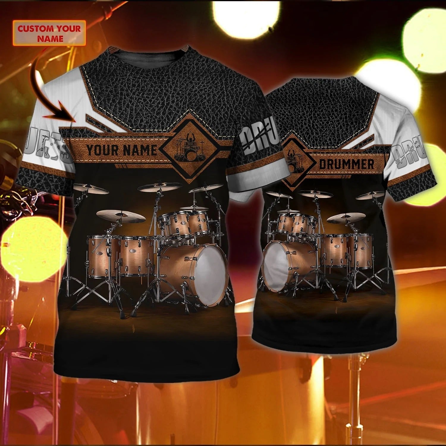 Custom Name 3D Drum Shirt/ Best Gift For Drummer/ Drummer Tshirt