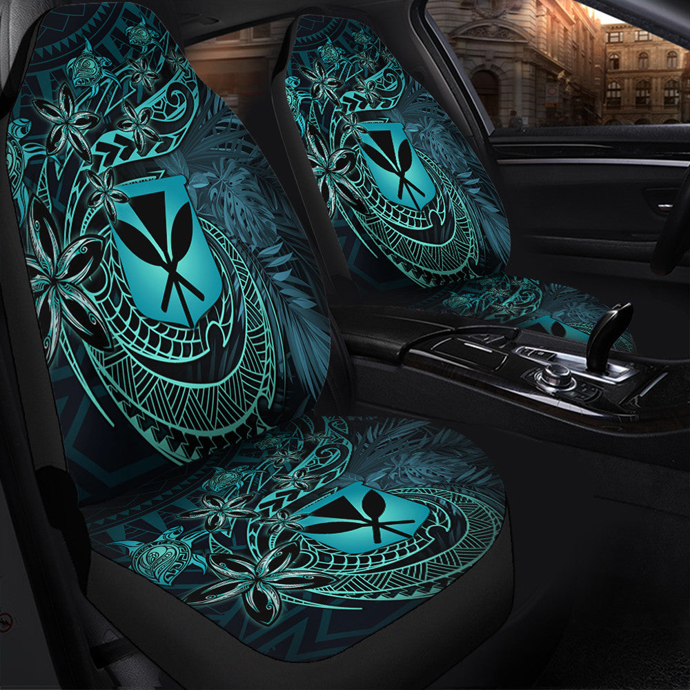 Polynesian Pride Car Accessories Hawaii Kanaka Maoli Turquoise Tiare Honu Car Seat Covers
