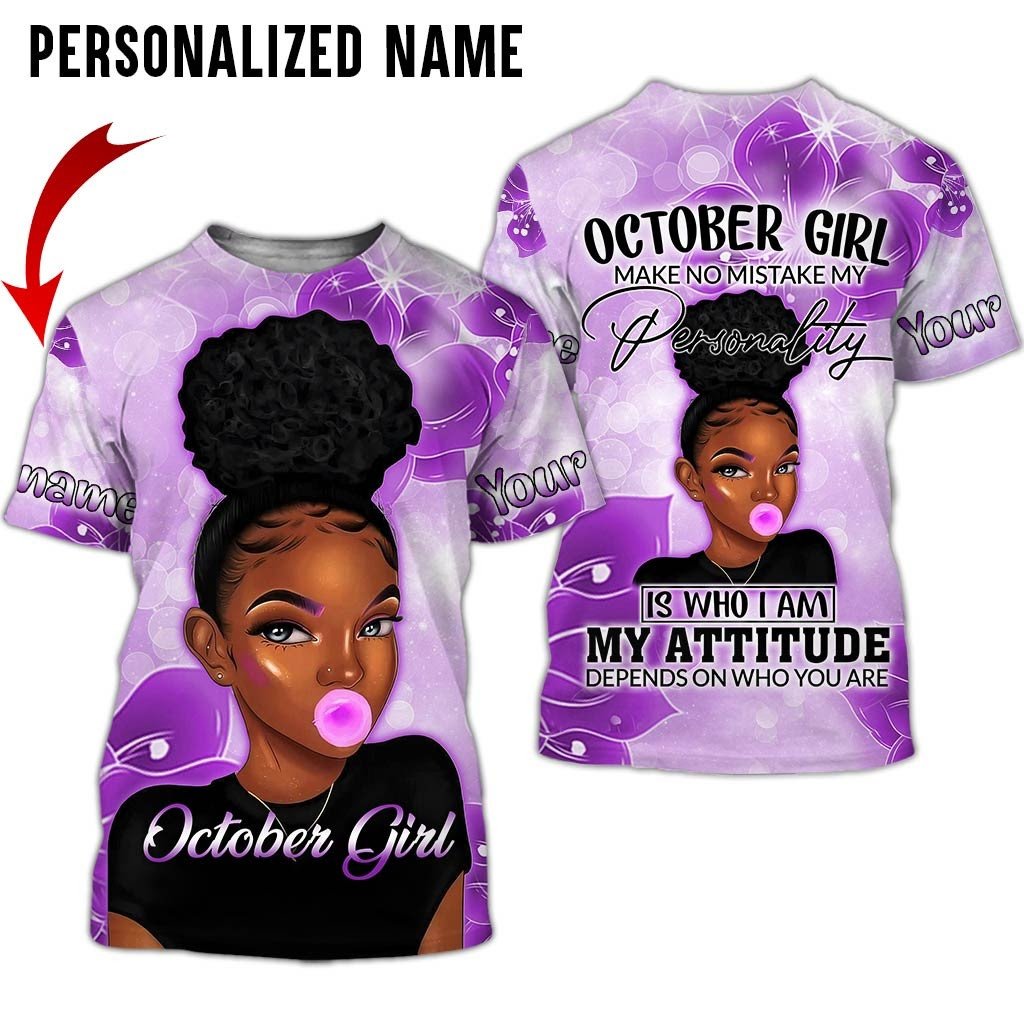 Personalized Name Birthday Outfit October Girl 3D All Over Printed Clothes TL2912R10