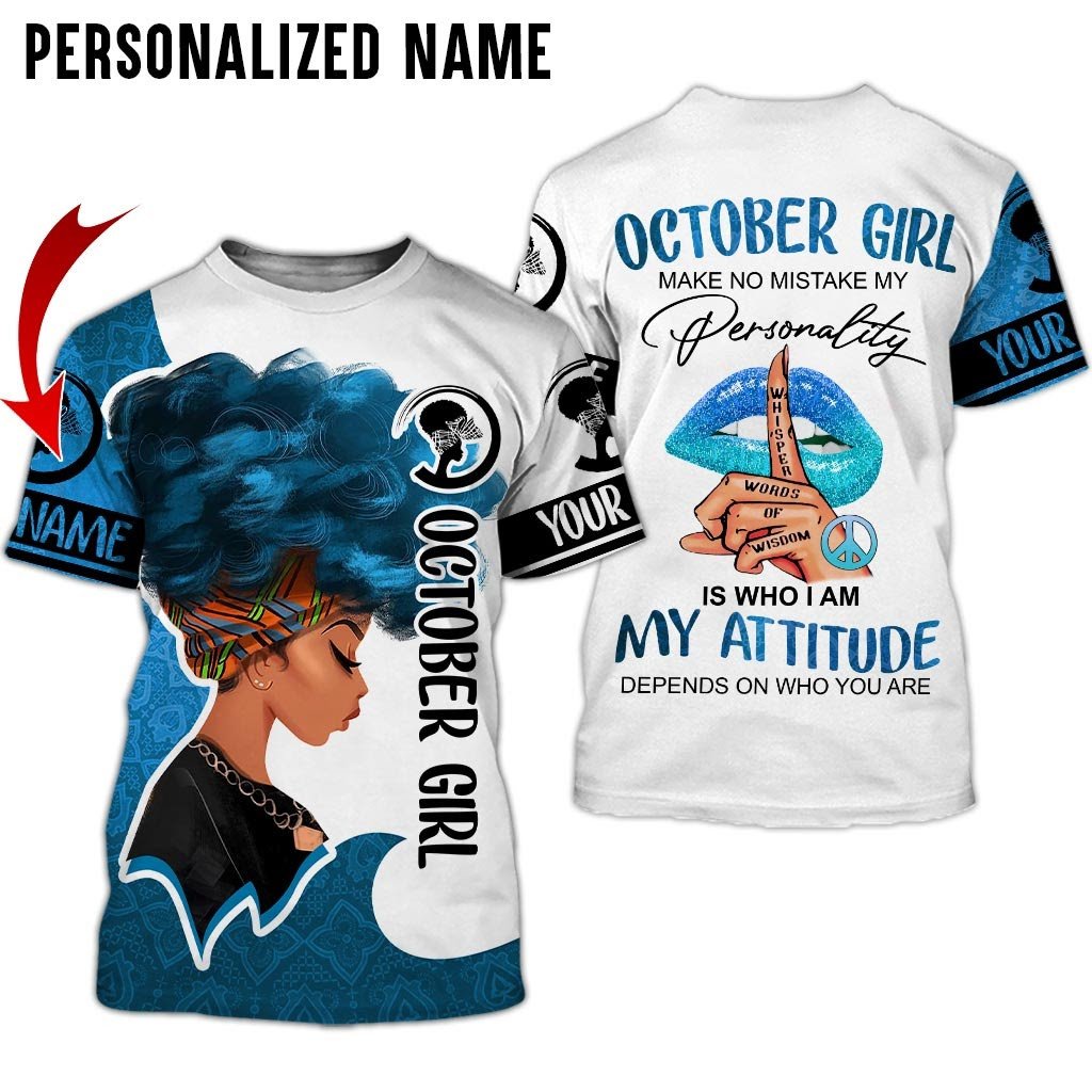 Personalized Name Birthday Outfit October Girl 3D All Over Printed Clothes TN0312R10