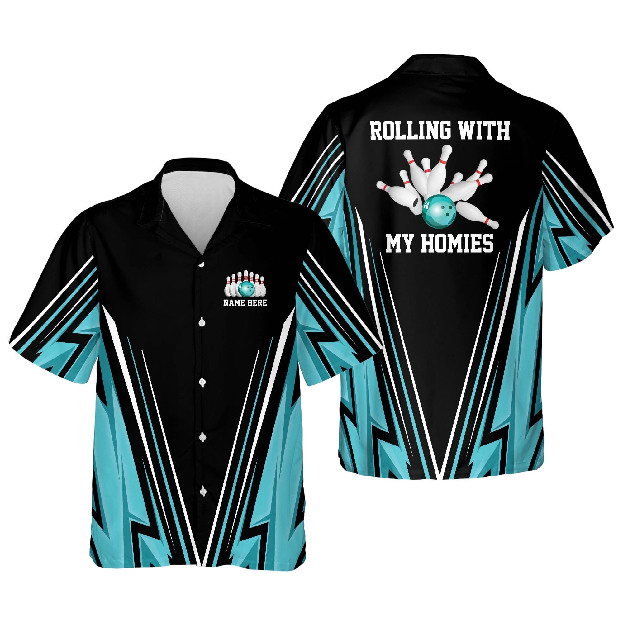 Rolling with My Homies bowling Hawaiian Shirt/ Bowling Team Shirt/ Bowling Gift