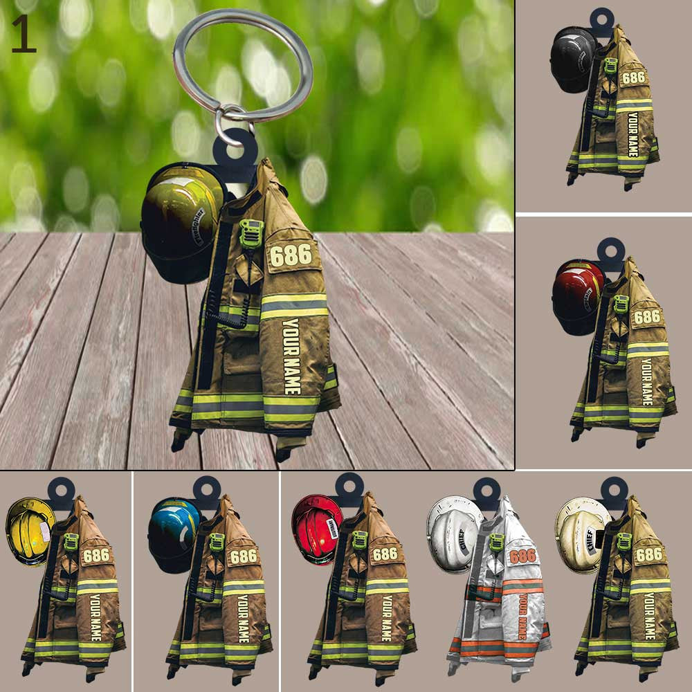 Customized Firefighter Keychain/ Firefighter Helmet/ Firefighter Costume/ Firefighter Gifts for Father/ Firefighter