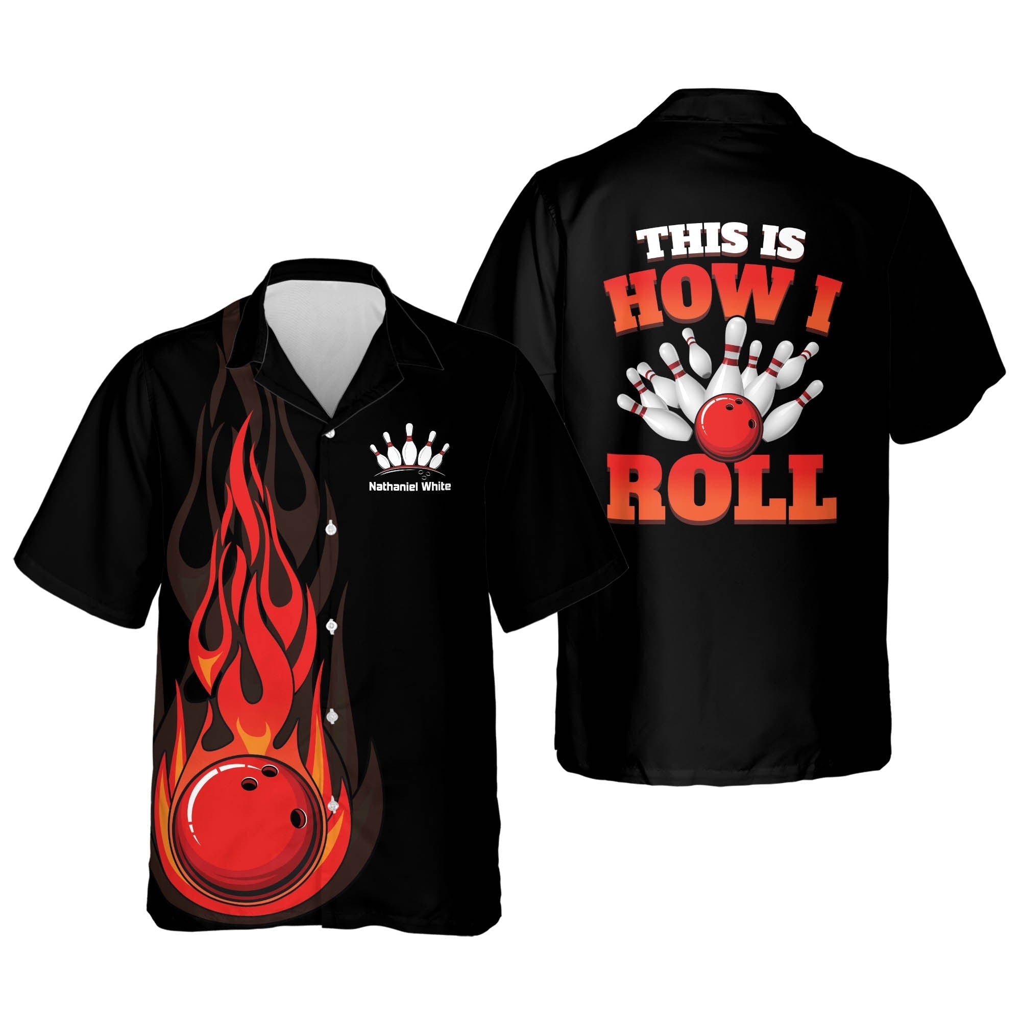 This Is How I Roll Flame bowling Hawaiian Shirt/ Bowling Team Shirt/ Bowling Gift