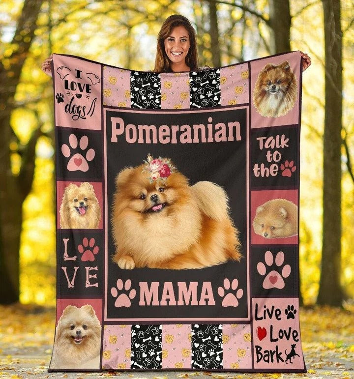 Pomeranian Mama Dog Blanket Gift For Dog Lovers/ Gift For Mom Birthday Gift Home Decor Bedding Couch Sofa Soft And Comfy Cozy