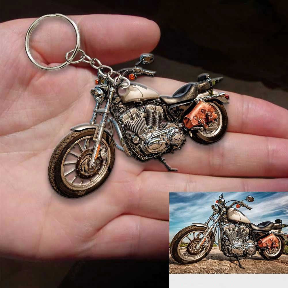 Customized Photo Motorcycle Keychain/ Flat Acrylic Keychain for Motorcycle Lovers