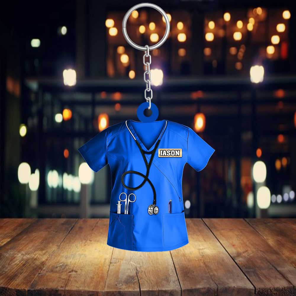 Customized Nurse Keychain/ Nurse Uniform Flat Acrylic Keychain for Nurses Day/ Gift for Nurse