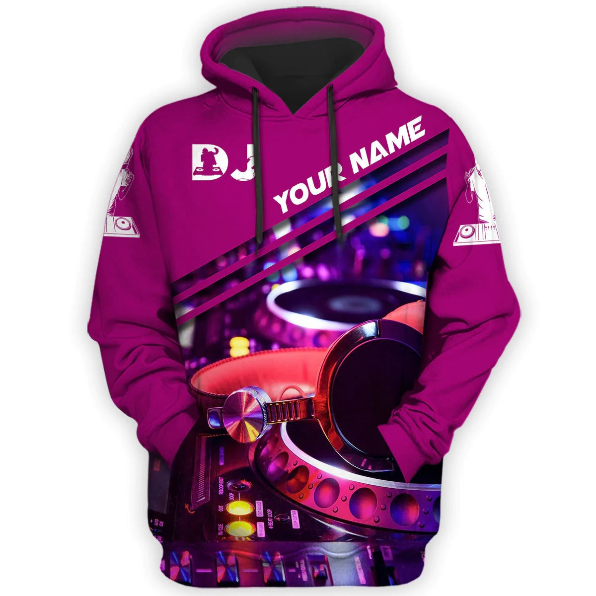 3D DJ Zip Up Hoodie/ Custom DJ Clothing/ Deezay Shirt Men Women/ Gift For DJ
