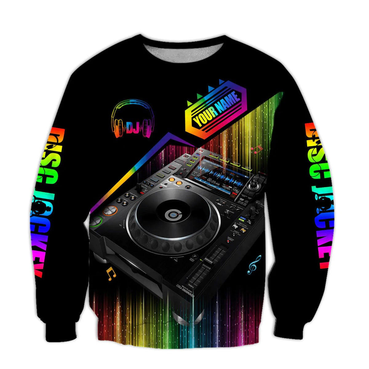 Personalized 3D Colorful DJ Hoodies Men Women/ Disc Jockey Shirt/ EDM Party Uniform/ Gift For A DJ