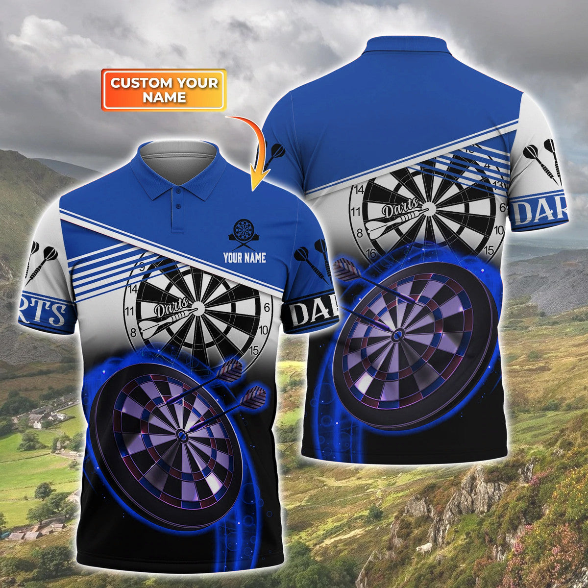 3D All Over Print Dart Multi Color Polo Shirt/ Unisex Shirt for Man Women/ Uniform Dart Team