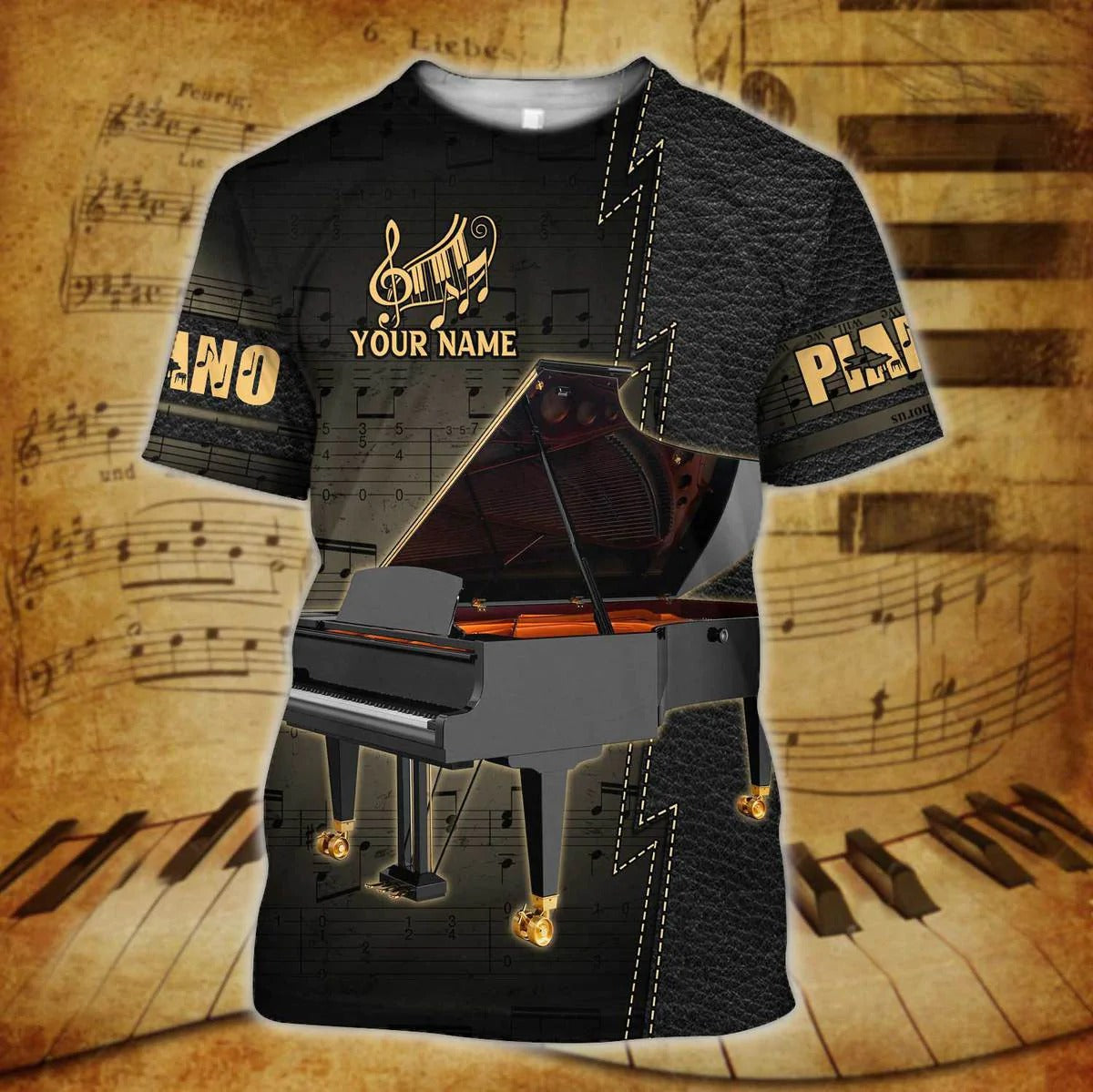 Personalized 3D Printed Piano Shirt Men Women/ Pianist Tshirt/ Gift For Piano Lover