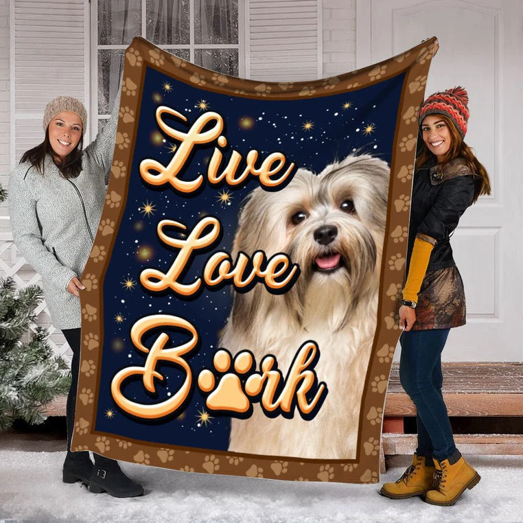 Havanese Dog Live Love Bark Blanket Gift For Dog Lovers Birthday Gift Home Decor Bedding Couch Sofa Soft And Comfy Cozy