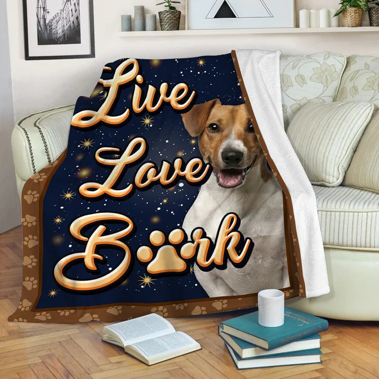 Jack Russell Dog Live Love Bark Blanket Gift For Dog Lovers Birthday Gift Home Decor Bedding Couch Sofa Soft And Comfy Cozy